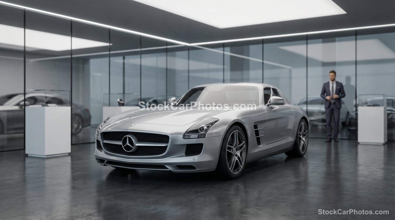  Mercedes-Benz SLS - Dealership Showroom Front 3/4 view